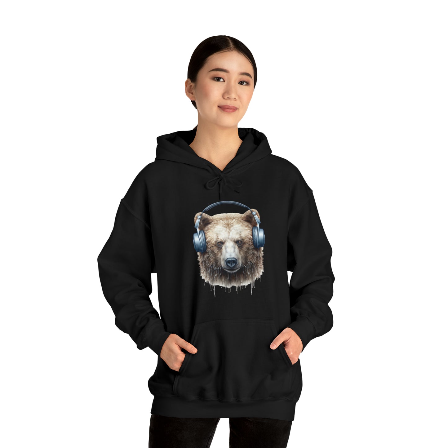Kodiak Bear Headphones | Unisex Heavy Blend™ Hooded Sweatshirt