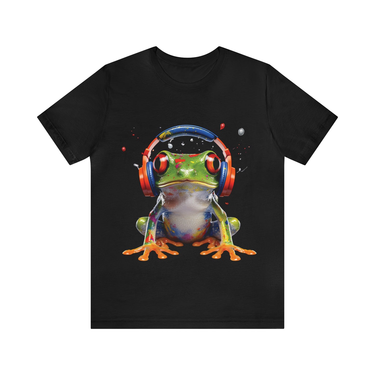 Red Eyed Tree Frog Headphone | Unisex Jersey Short Sleeve Tee