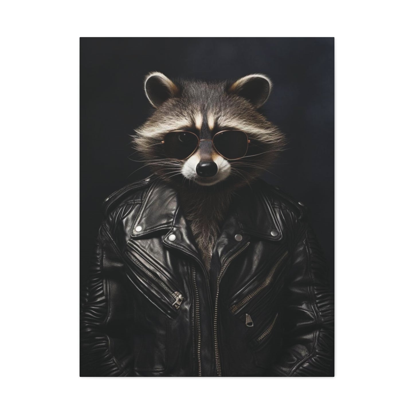 Raccon Leather | Canvas Gallery Wrap | Wall Art