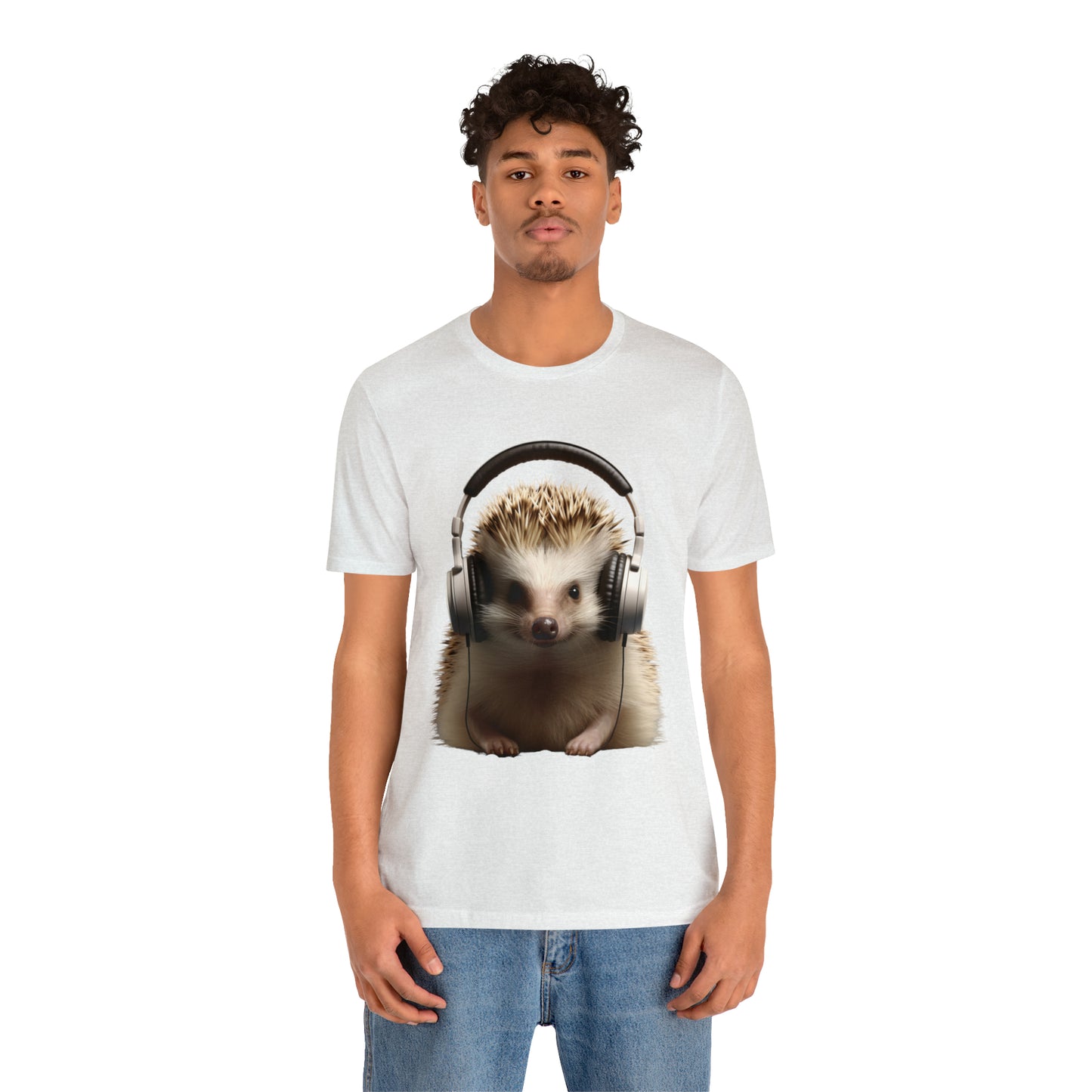 Hedgehog Headphones | Unisex Jersey Short Sleeve Tee