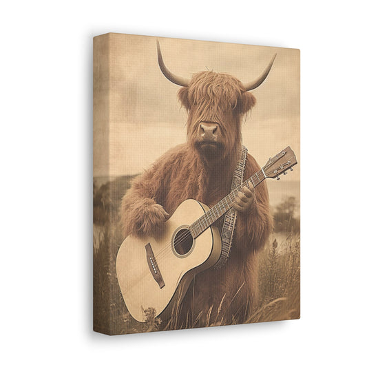 Highland Cow Guitar Highland Serenade | Gallery Canvas | Wall Art