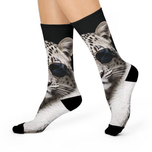 Snow Leopard | Cushioned Crew Socks | Wild & Stylish