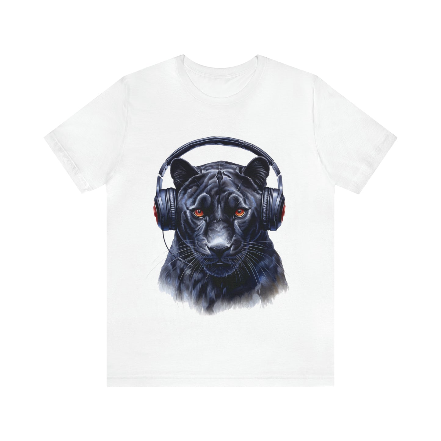 Black Panther Headphones | Unisex Jersey Short Sleeve Tee