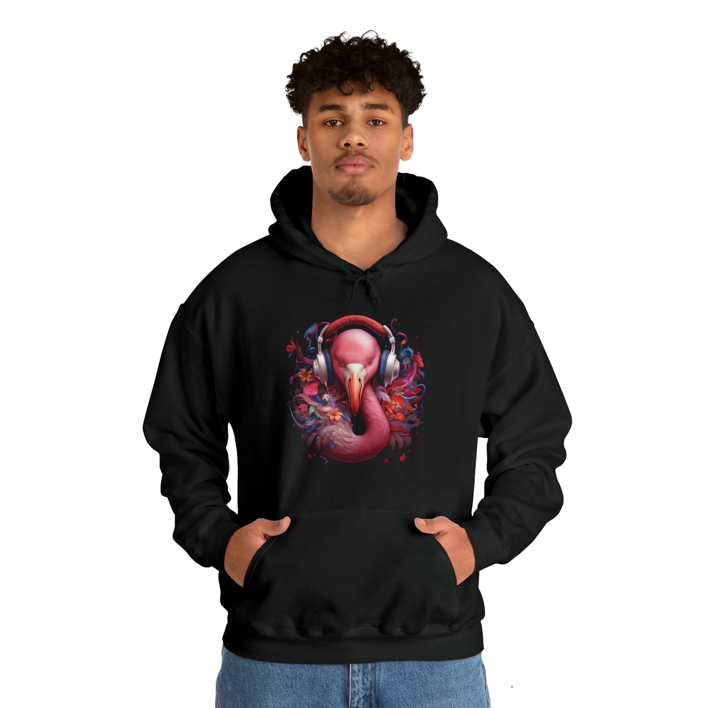 Flamingo Headphones | Unisex Heavy Blend™ Hooded Sweatshirt