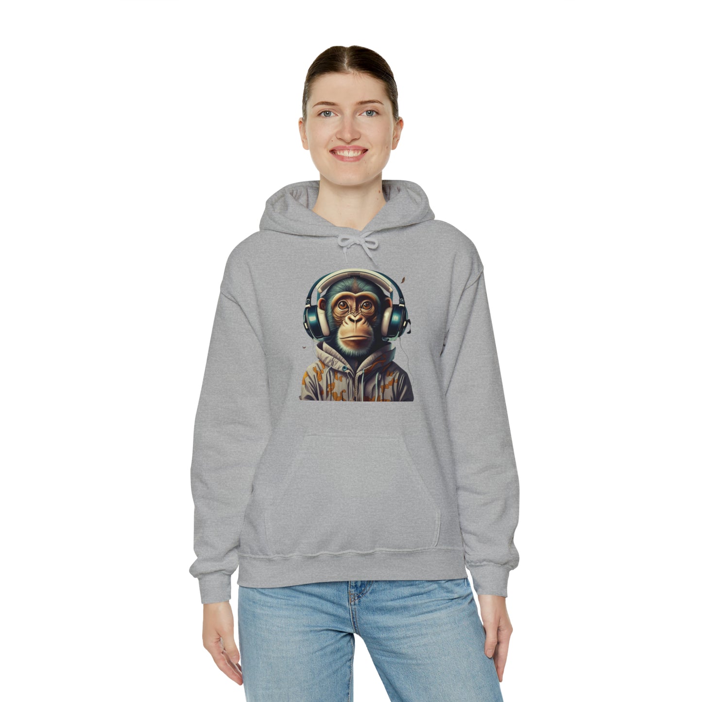 Monkey Headphones | Unisex Heavy Blend™ Hooded Sweatshirt
