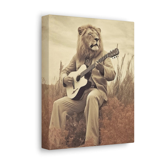 Lion Guitar  Savannah Strings | Gallery Canvas | Wall Art