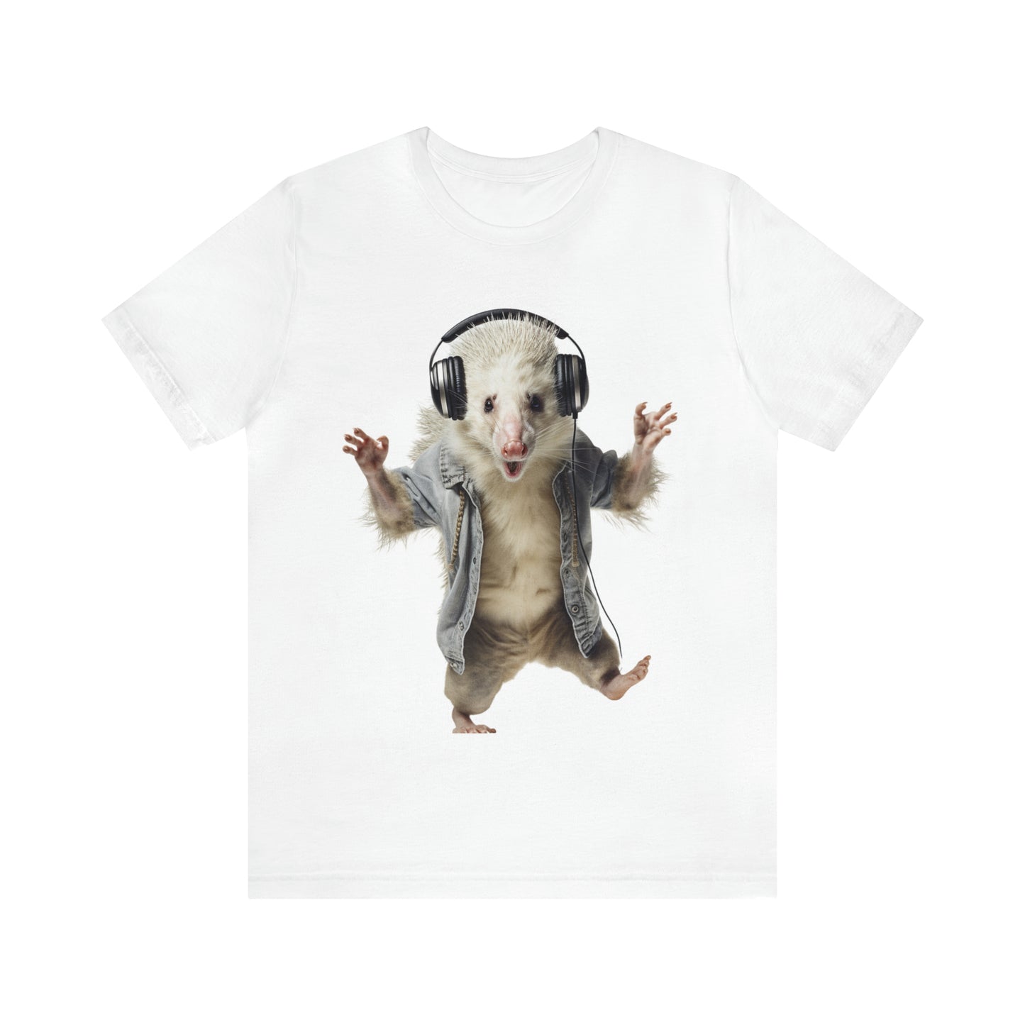 Opossum Headphones | Unisex Jersey Short Sleeve Tee