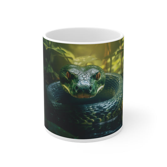 Green Anaconda | Ceramic Mug 11oz | Chrome