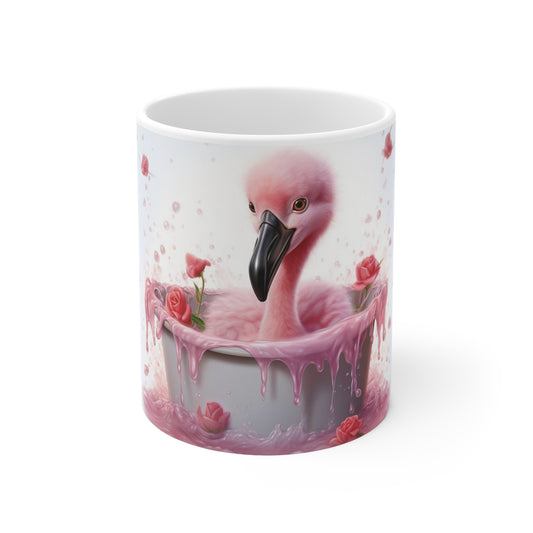 Flamingo Baby Bathtub | Ceramic Mug 11oz