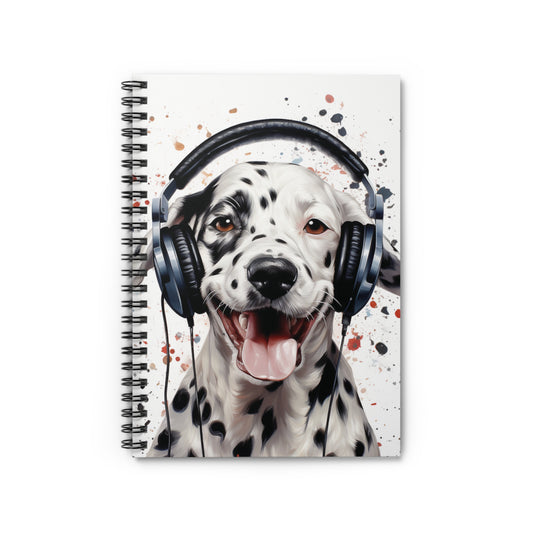 Dalmatian Headphones | Spiral Notebook - Ruled Line