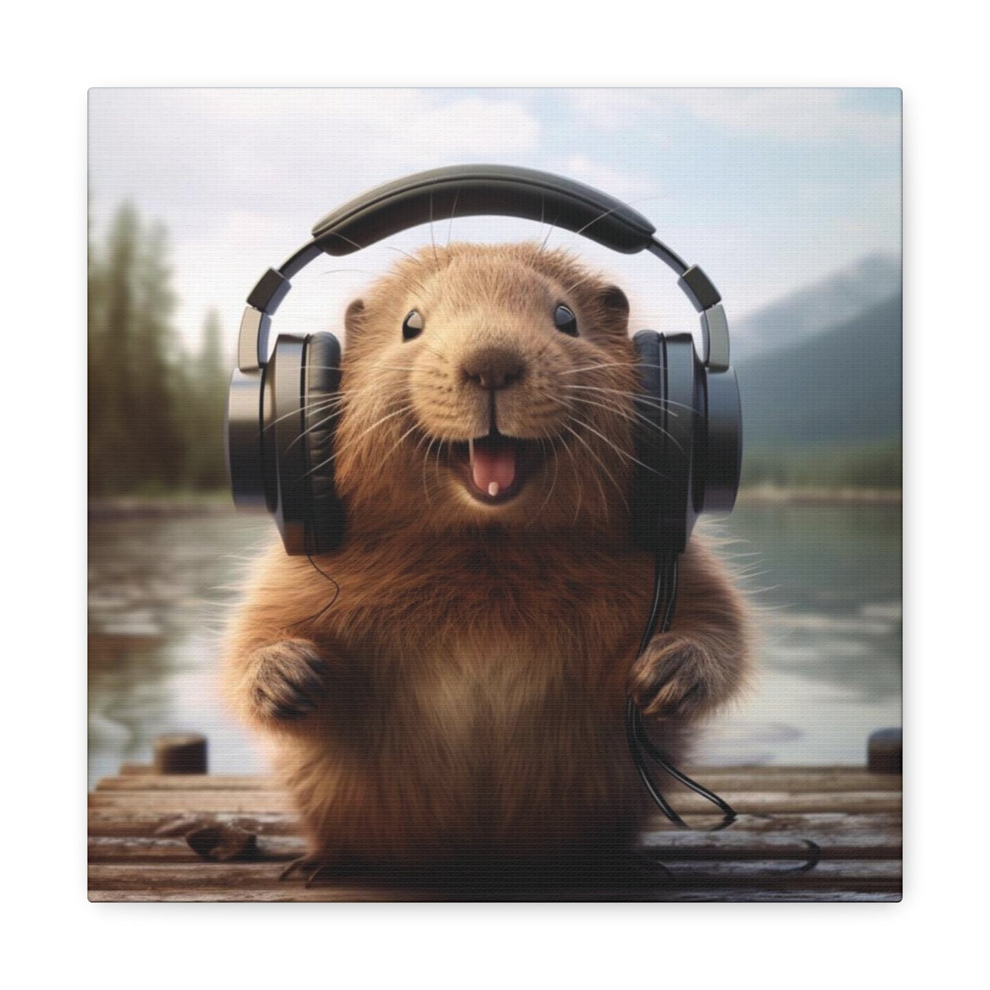 Beaver Headphones | Gallery Canvas | Wall Art