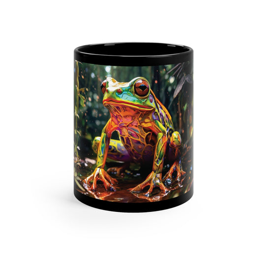 Frog | 11oz Black Mug | Chrome