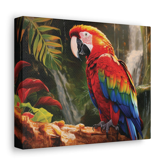 Scarlet Macaw | Gallery Canvas |  Wall Art | Chrome