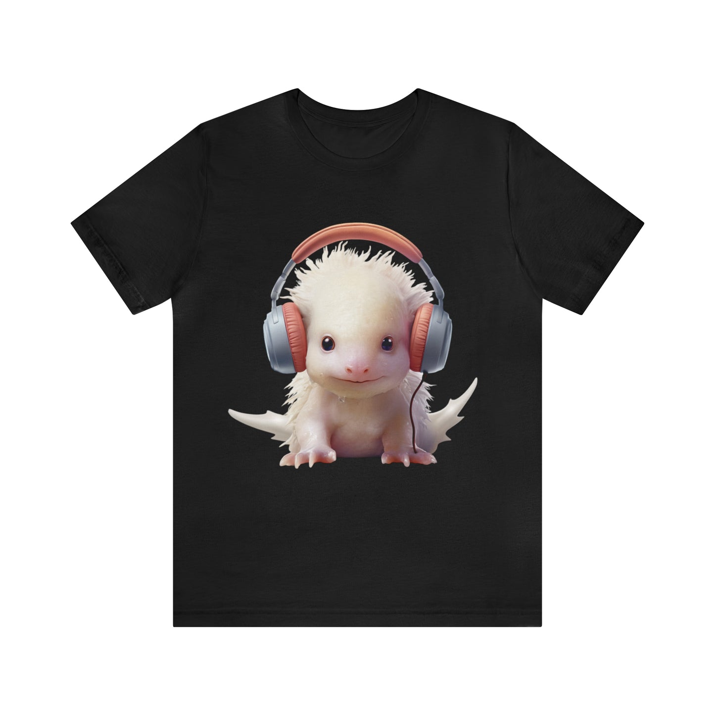 Axolotl Headphones | Unisex Jersey Short Sleeve Tee