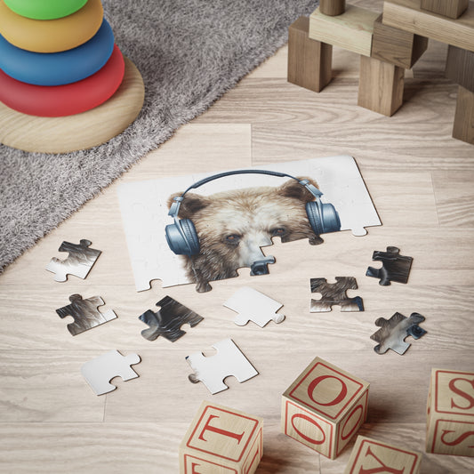 Grizzly Bear Headphones | Kids' Puzzle, 30-Piece