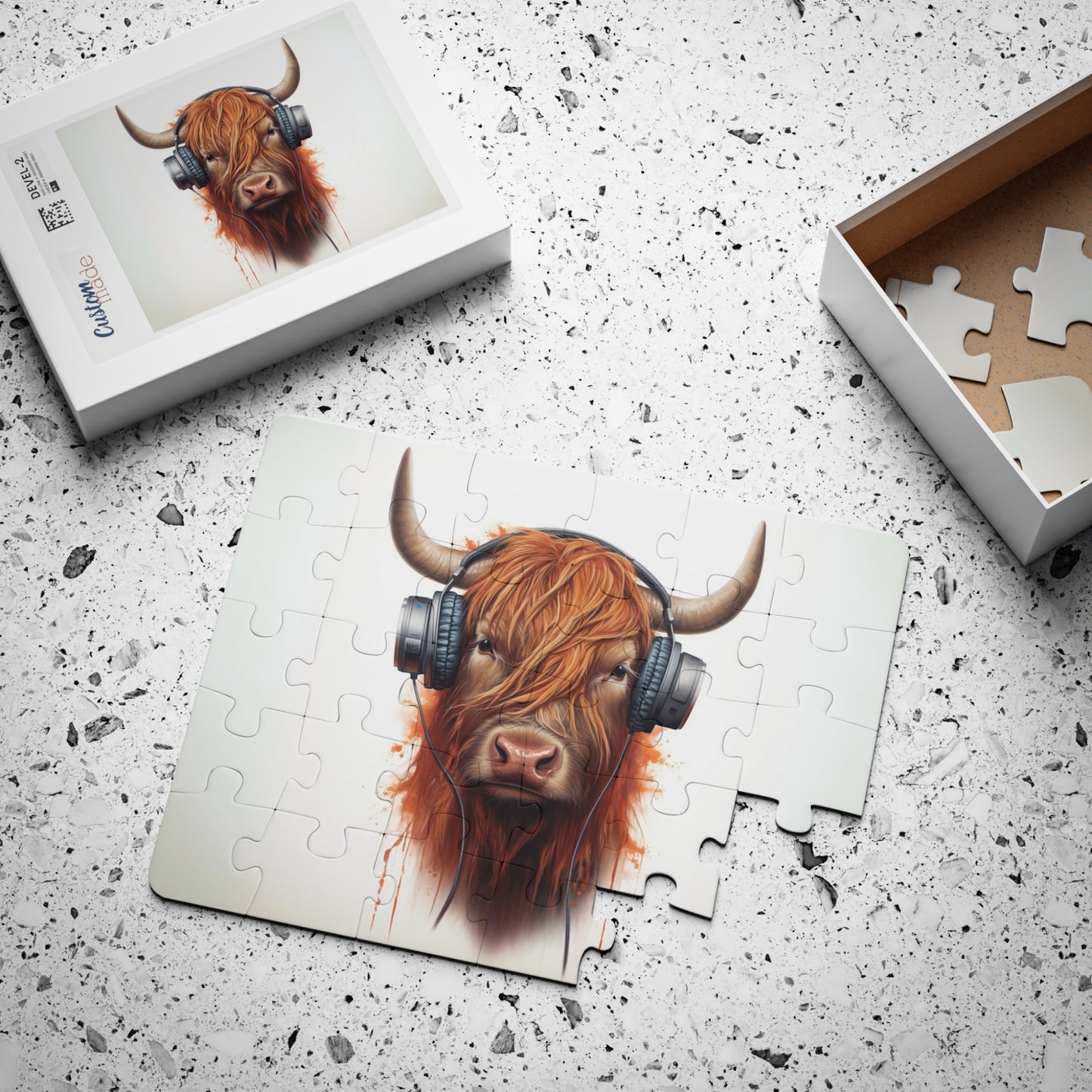 Highland Cow Headphones | Kids' Puzzle, 30-Piece