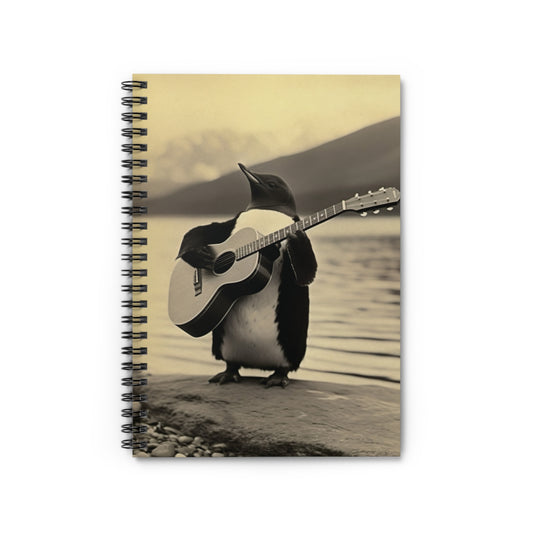 Penguin Guitar | Spiral Notebook - Ruled Line