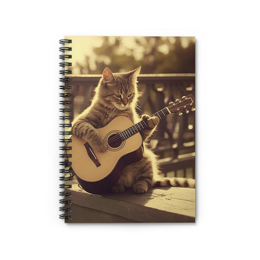 Cat Guitar | Spiral Notebook - Ruled Line