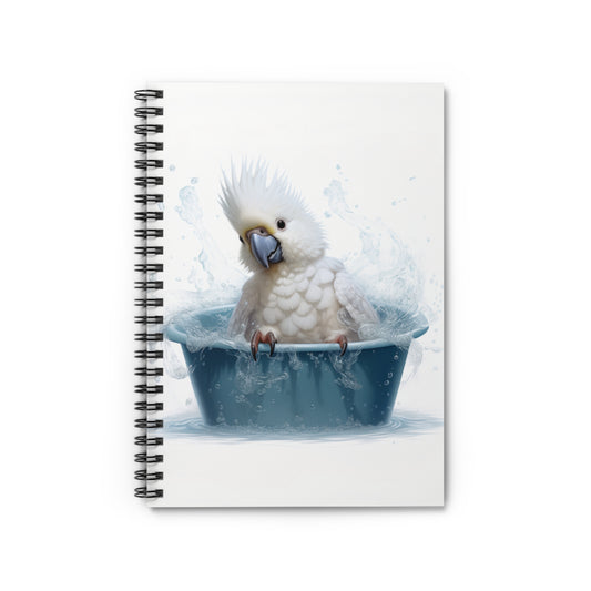 Cockatoo Baby Bathtub | Spiral Notebook - Ruled Line