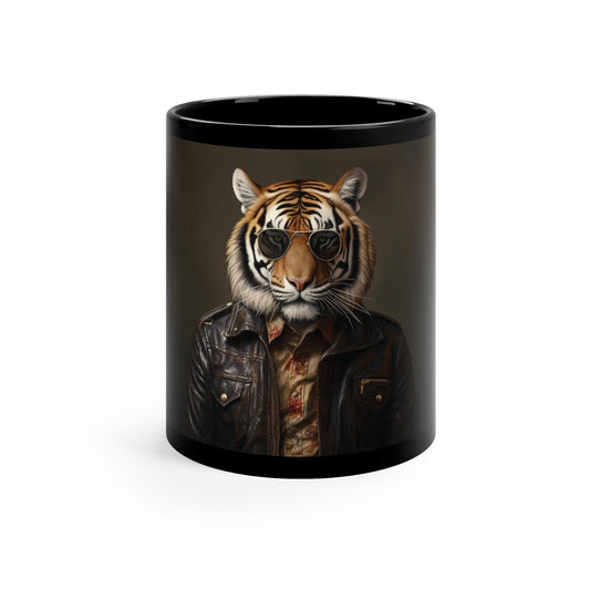 Tiger Leather | 11oz Black Mug