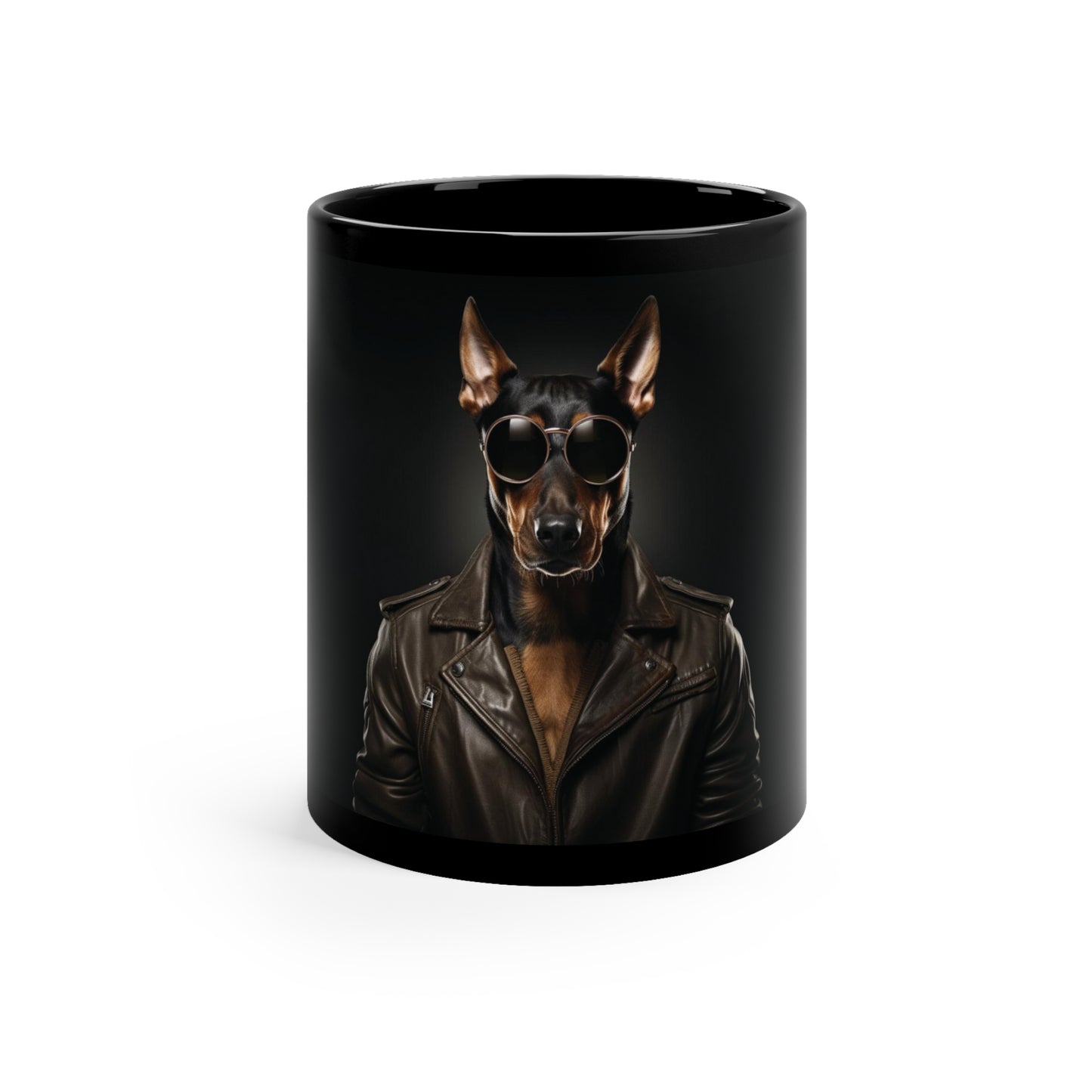 Dobermann Leather | 11oz Black Mug