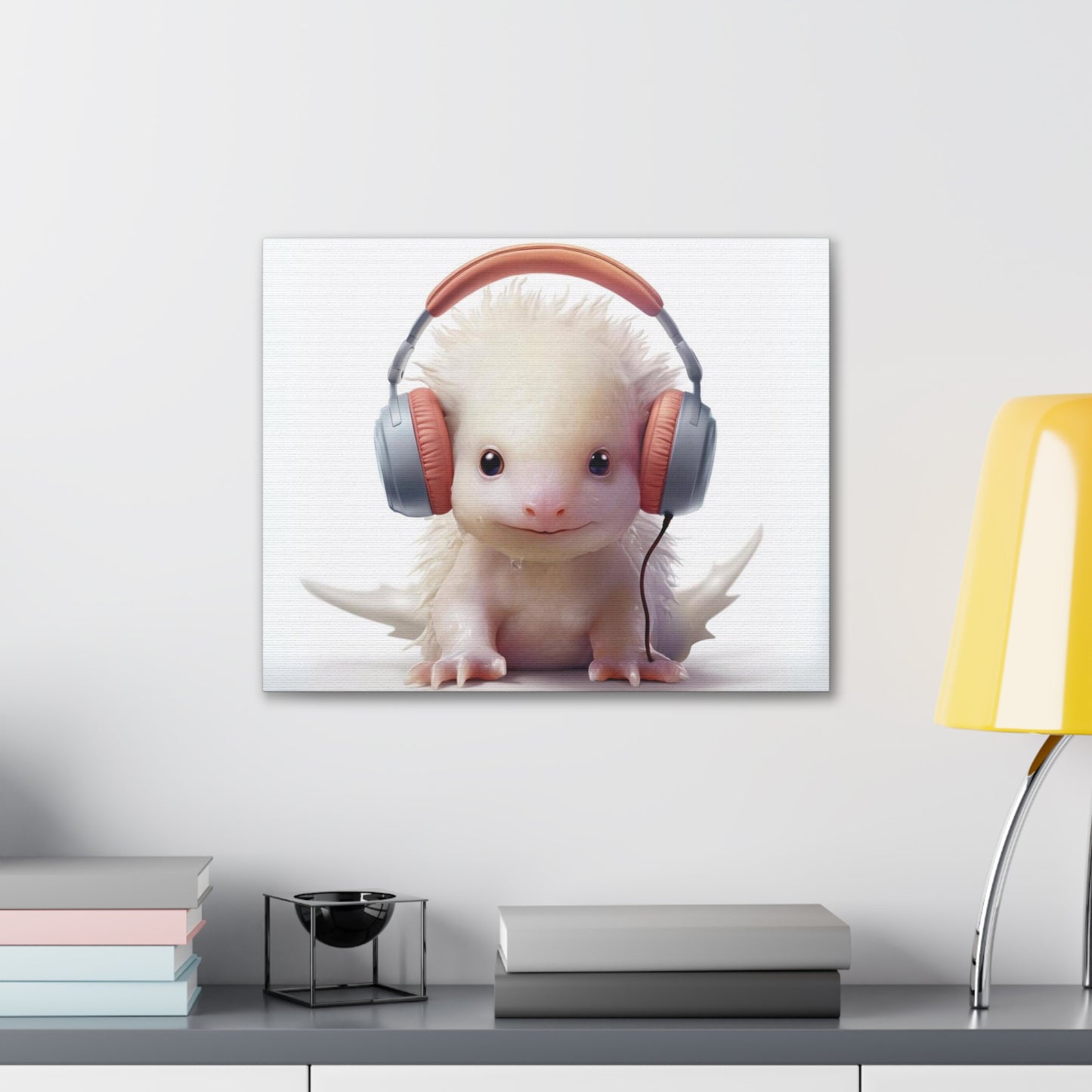 Axolotl Headphones | Gallery Canvas | Wall Art