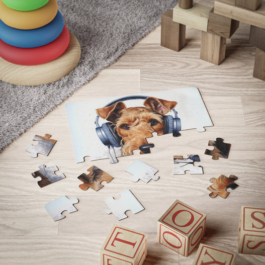 Terrier Airedale Headphones | Kids' Puzzle, 30-Piece