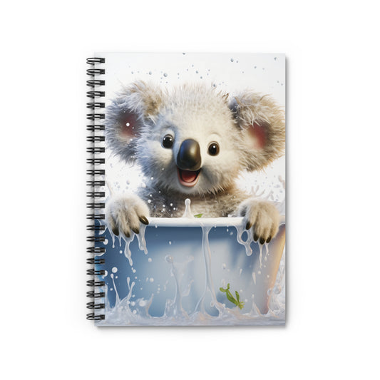 Koala Baby Bathtub | Spiral Notebook - Ruled Line