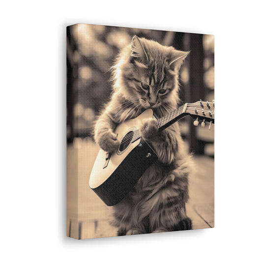 Kitten's Guitar Serenade | Gallery Canvas | Wall Art