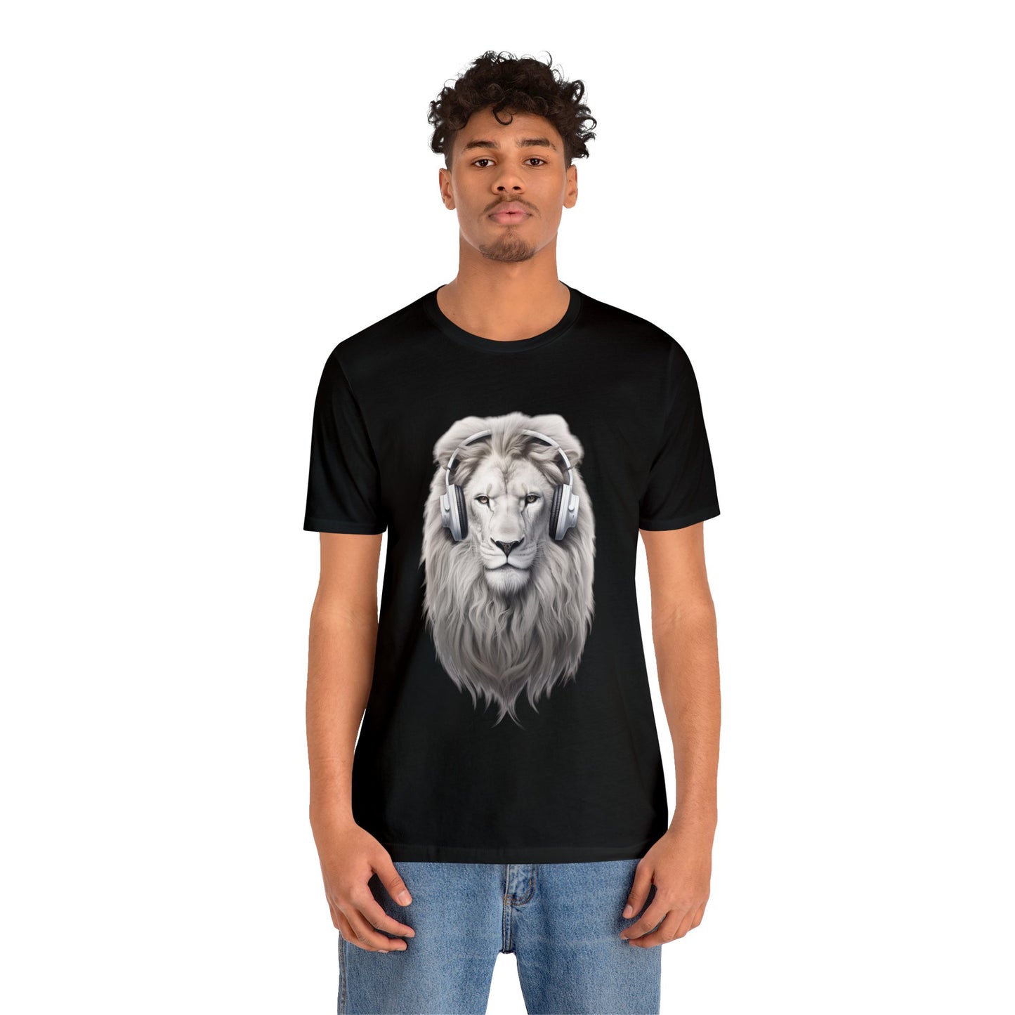 Lion Headphone | Unisex Jersey Short Sleeve Tee