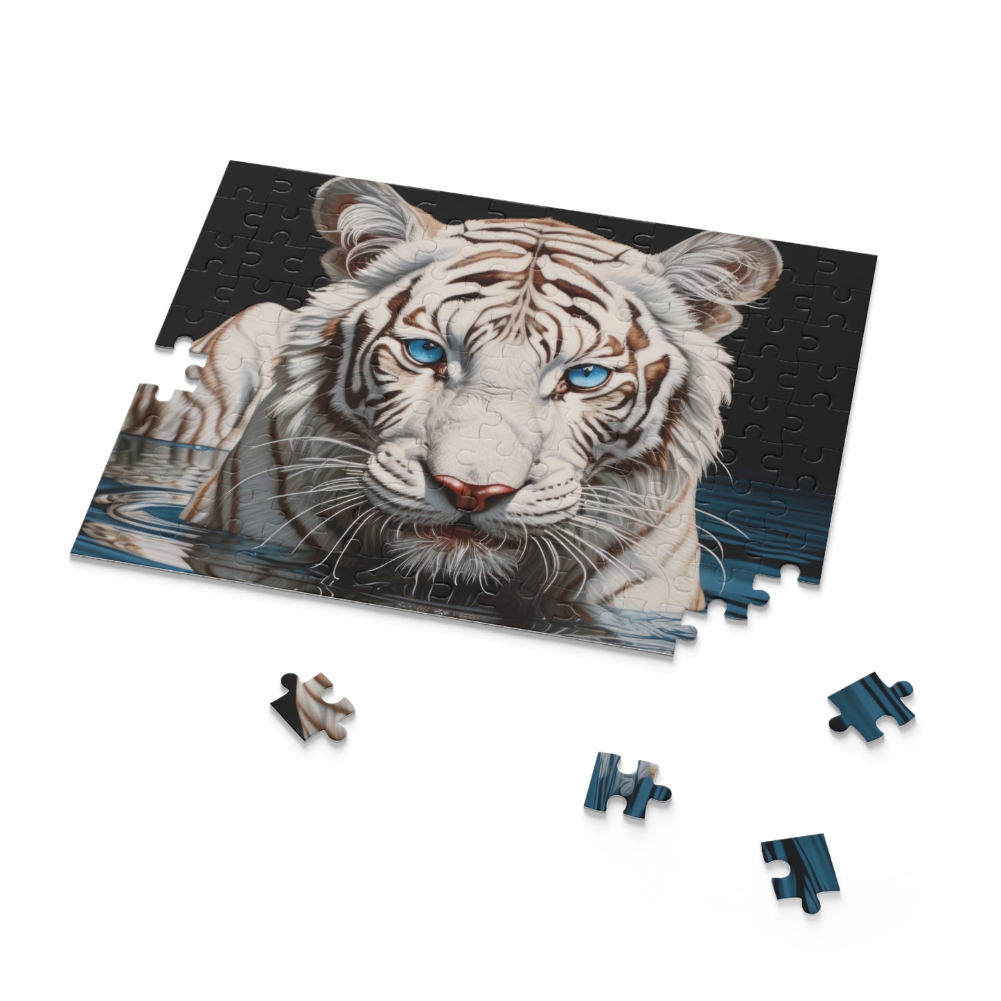 White Tiger Reflections | Puzzle (120, 252, 500-Piece) | Chrome