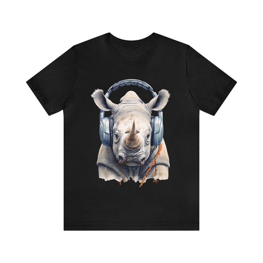 Rhino Headphone | Unisex Jersey Short Sleeve Tee