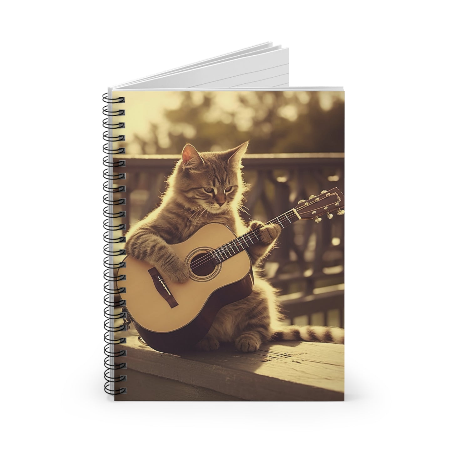 Cat Guitar | Spiral Notebook - Ruled Line