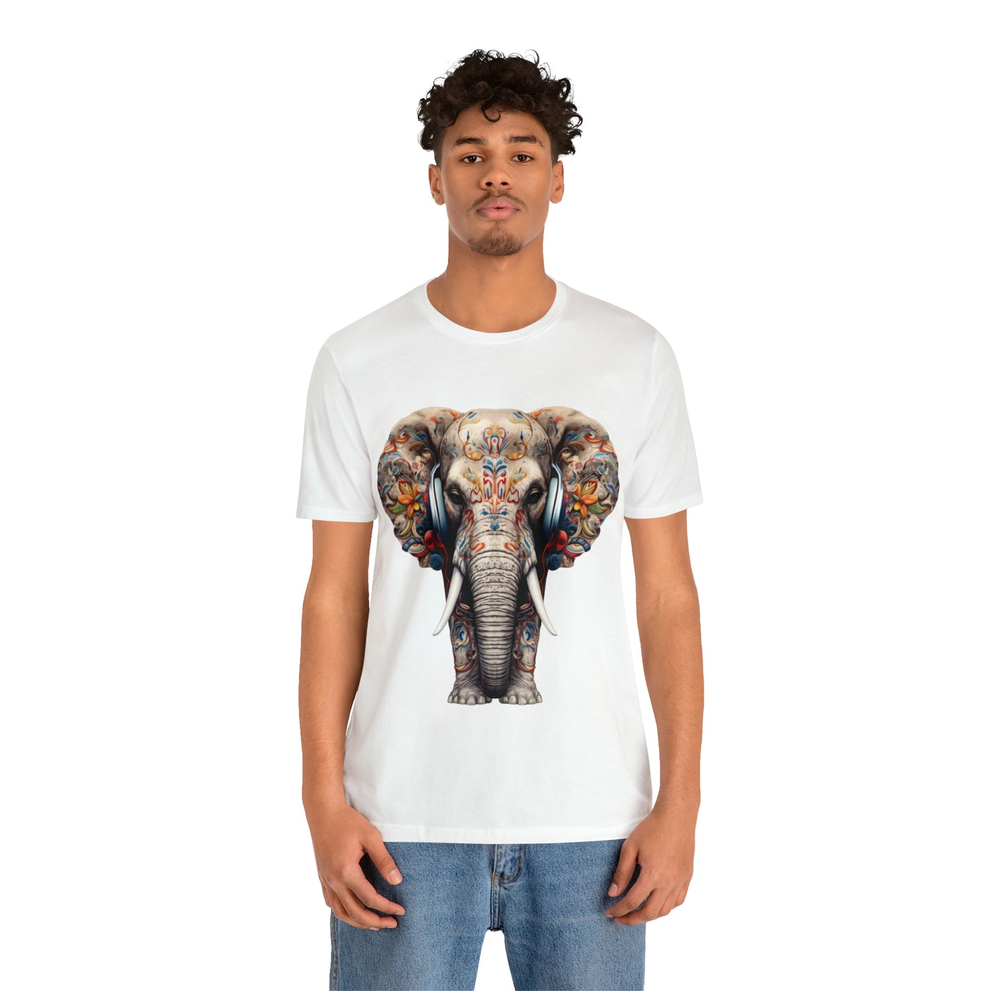 Elephant Headphones | Unisex Jersey Short Sleeve Tee