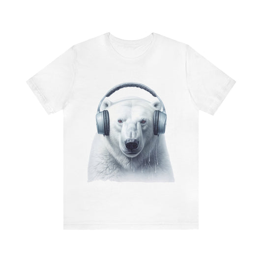 Polar Bear Headphone | Unisex Jersey Short Sleeve Tee