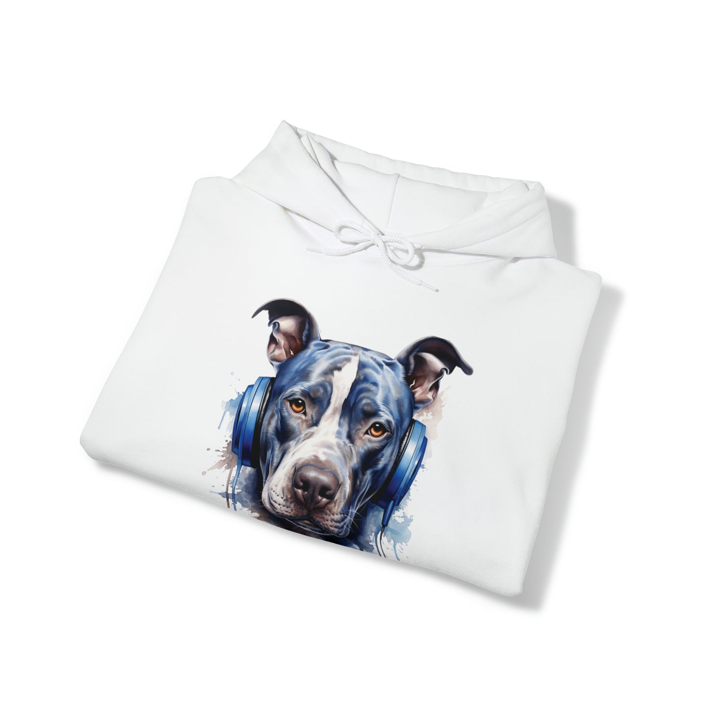 Blue Nose Pitbull Headphones | Unisex Heavy Blend™ Hooded Sweatshirt