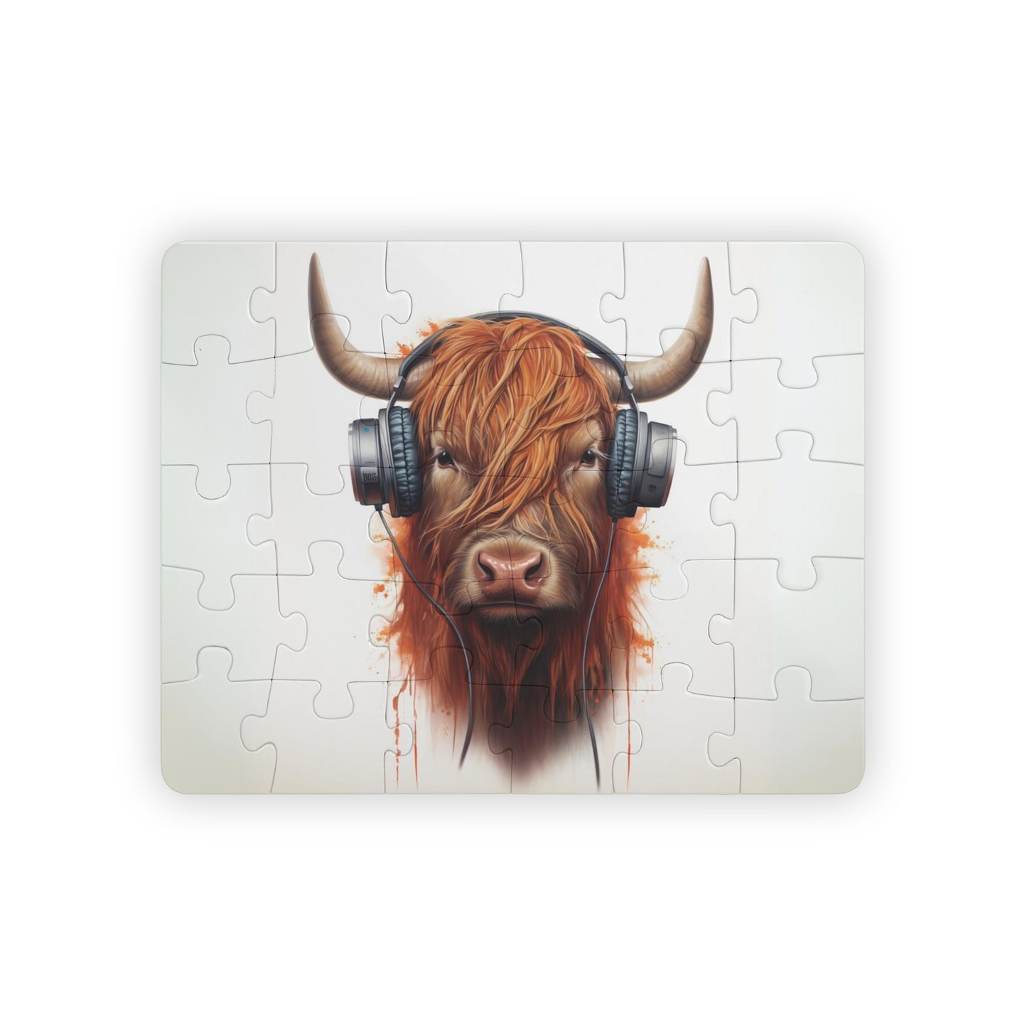 Highland Cow Headphones | Kids' Puzzle, 30-Piece
