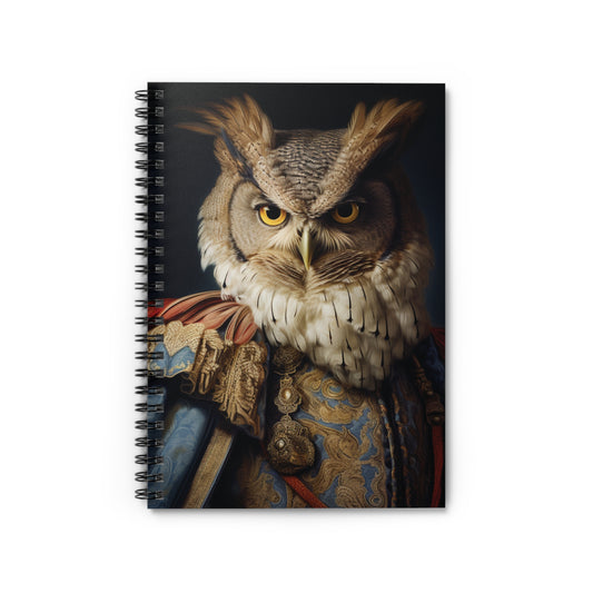 Owl Aristocrat | Spiral Notebook - Ruled Line