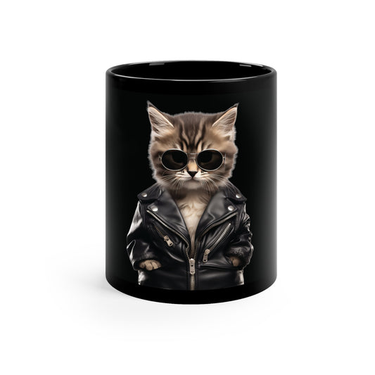 Kitten Leather | 11oz Black Mug