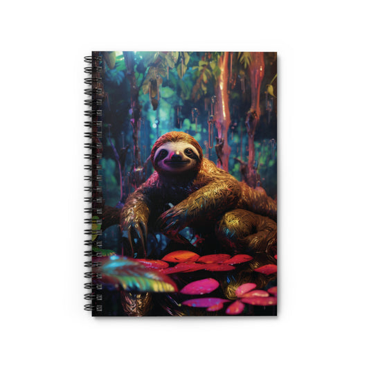 Sloth | Spiral Notebook - Ruled Line | Chrome