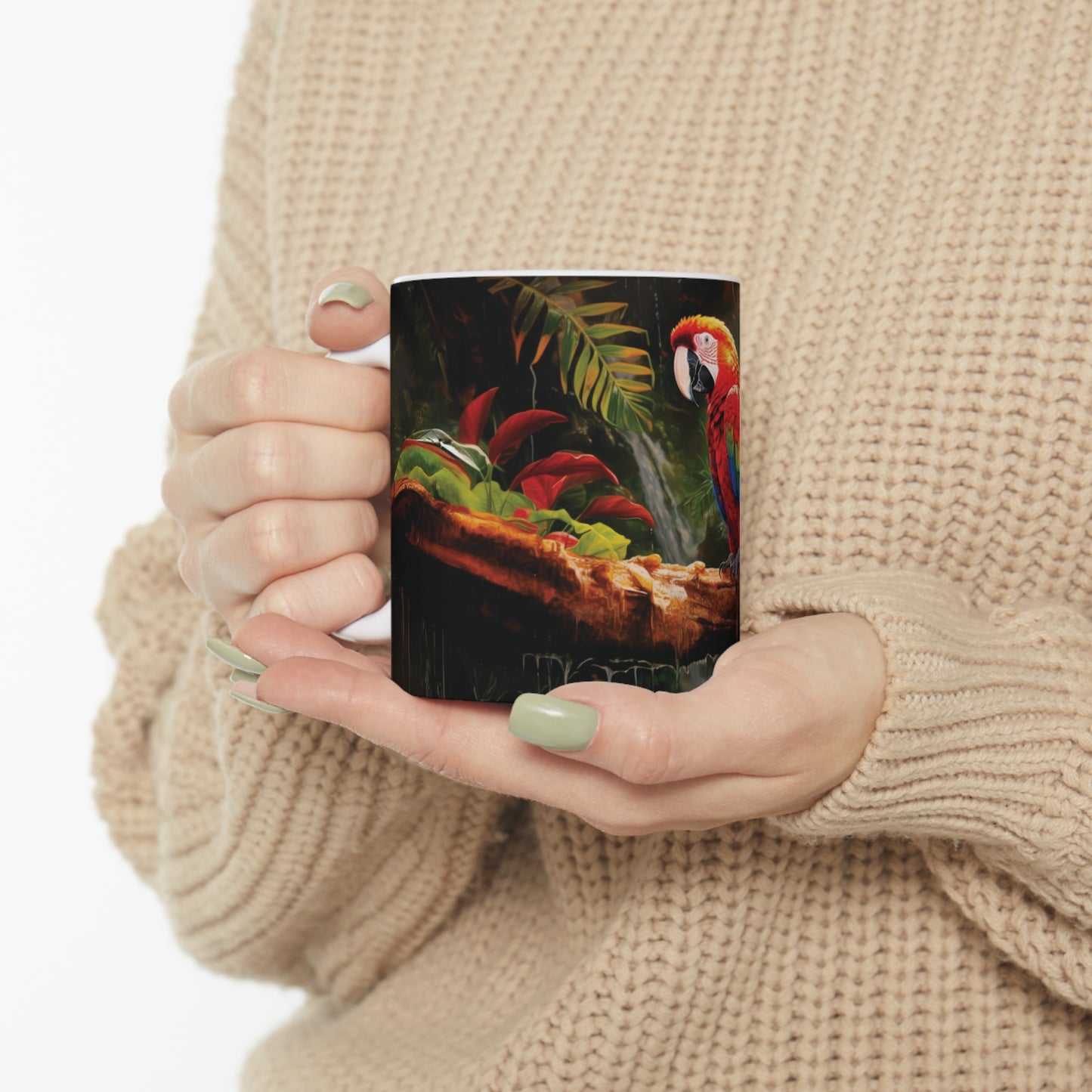 Scarlet Macaw | Ceramic Mug 11oz | Chrome