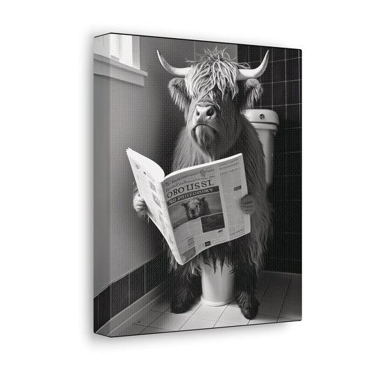 Highland Cow Toilet | Gallery Canvas | Wall Art
