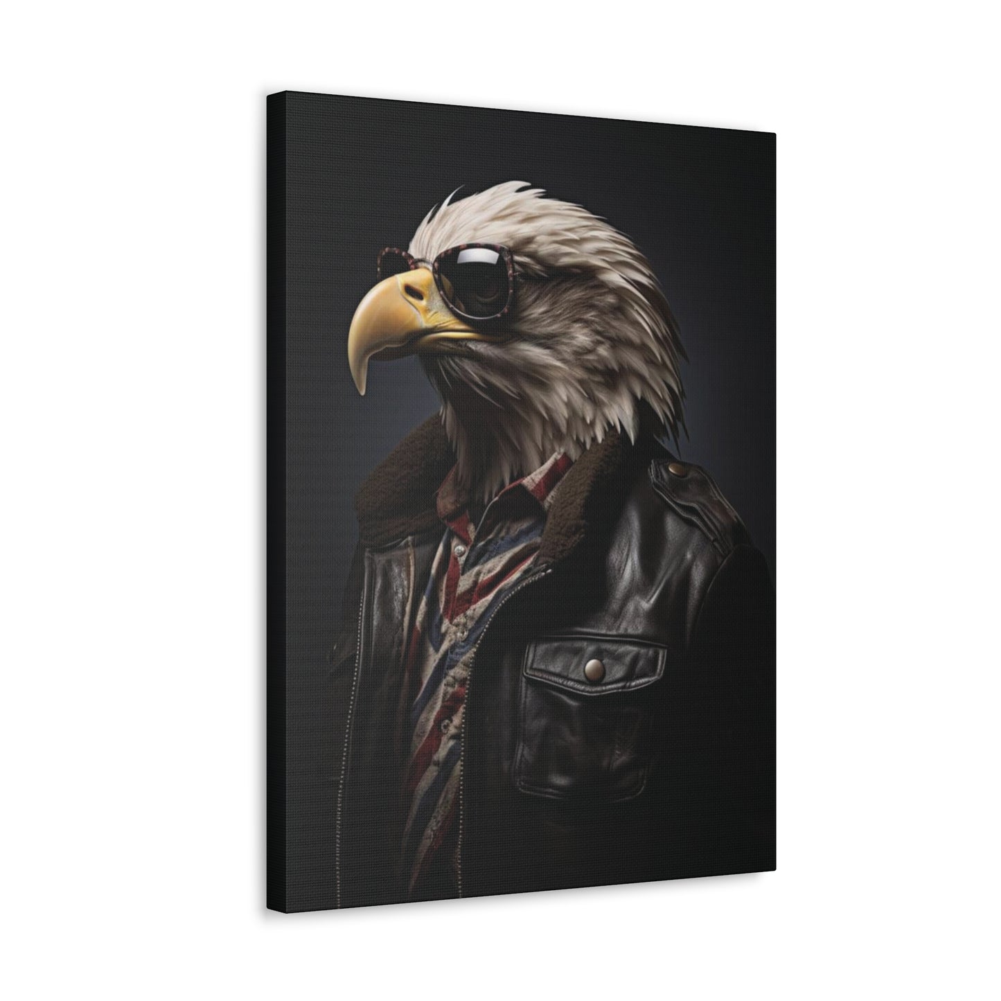 Bald Eagle Leather | Canvas Gallery Wrap | Wall Art