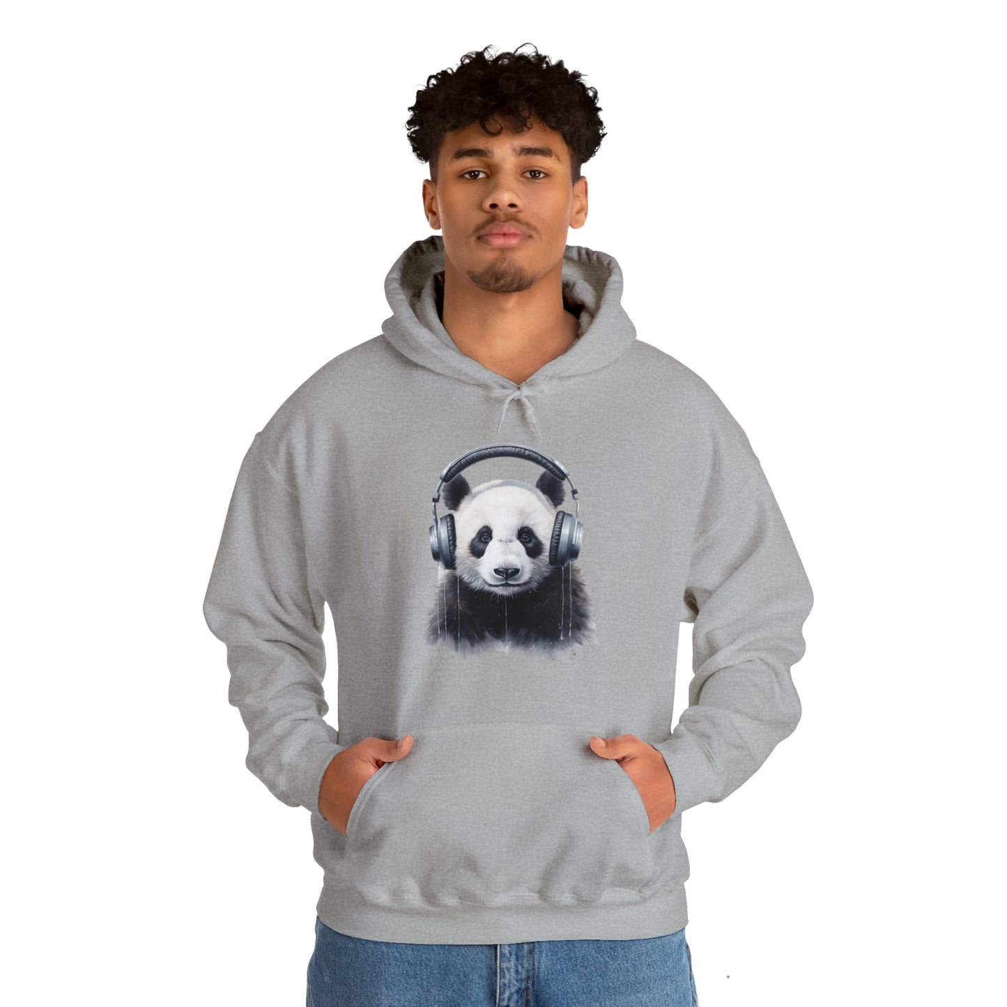 Panda Bear Headphones | Unisex Heavy Blend™ Hooded Sweatshirt