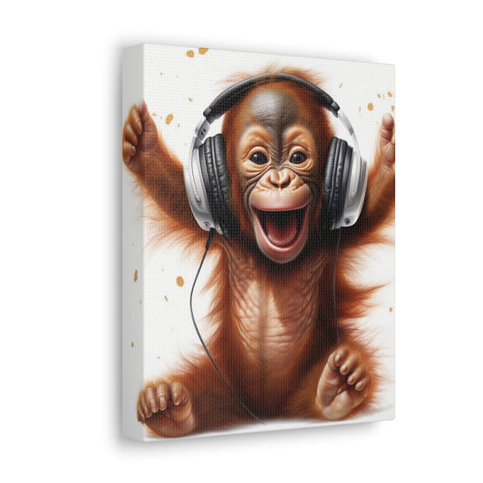Monkey Baby Headphones | Gallery Wall Canvas