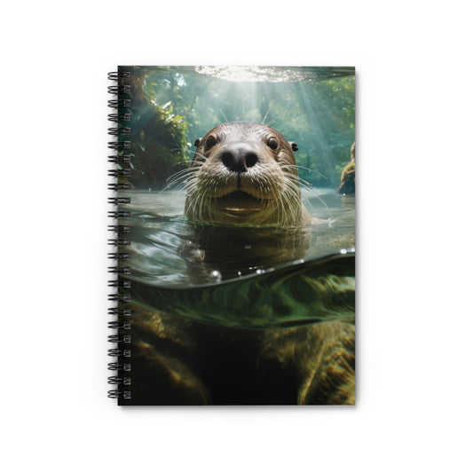 Giant River Otter | Spiral Notebook - Ruled Line | Chrome