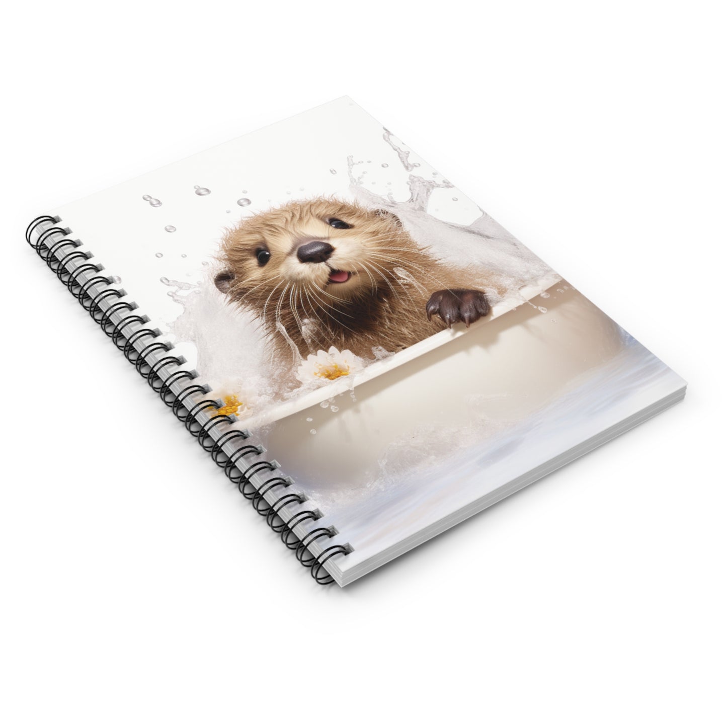 Otter Baby Bathtub | Spiral Notebook - Ruled Line