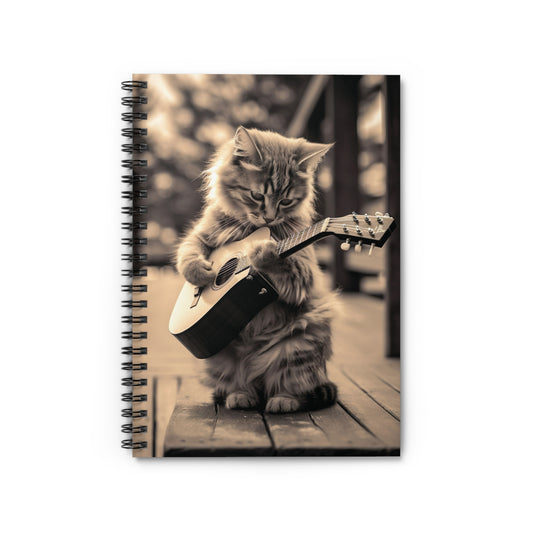 Kitten Guitar | Spiral Notebook - Ruled Line