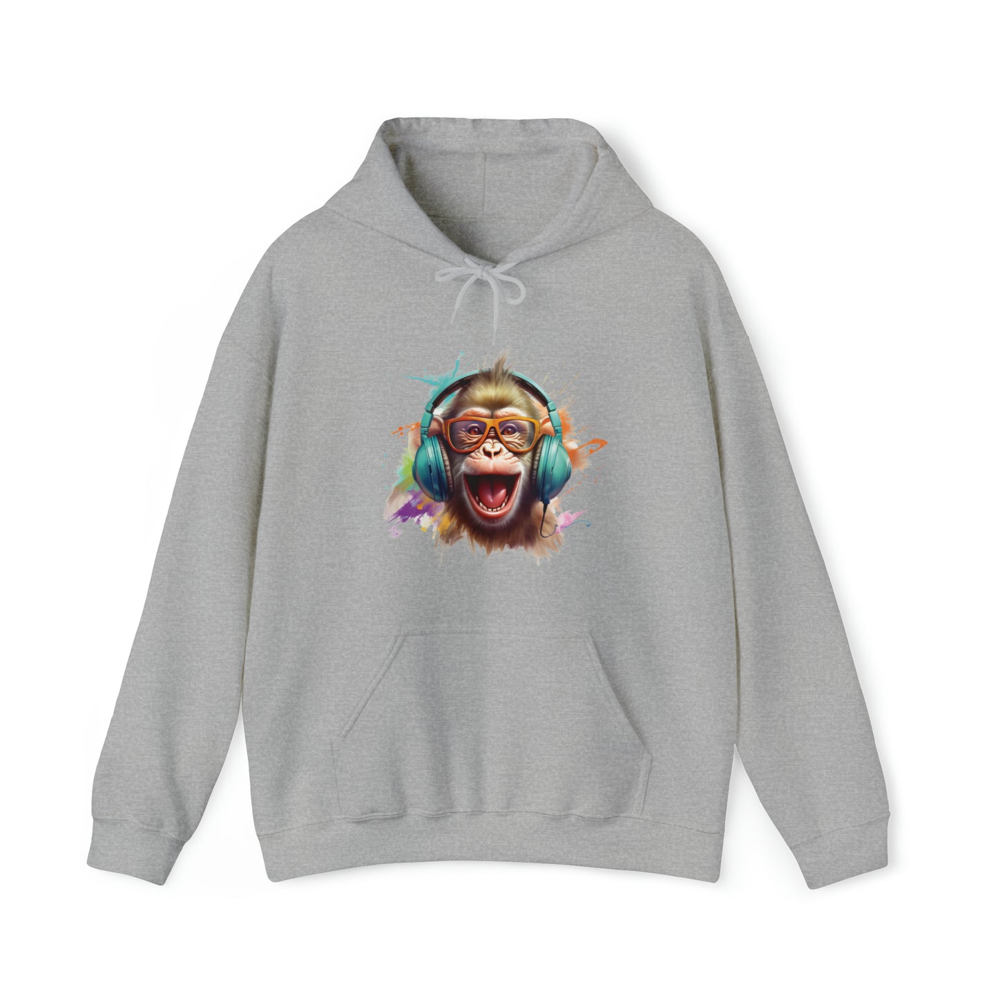 Monkey Color Blast Headphones | Unisex Heavy Blend™ Hooded Sweatshirt