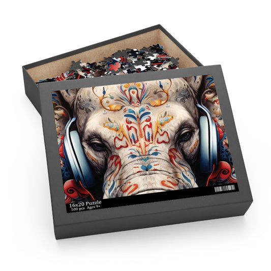 Elephant Headphones | Puzzle (120, 252, 500-Piece)